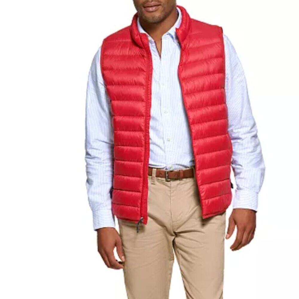 Club Room Performance Men's Quilted Packable Puffer Vest Down Red Size Small NEW